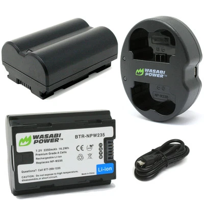 Wasabi Power Battery (2-Pack) and Dual Charger for Fujifilm NP-W235