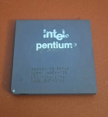 TESTED CPU INTEL PENTIUM 90 MHZ CERAMIC SOCKET 7 PROCESSOR  RETRO PC DOS GOLD - Immagine 1 di 3