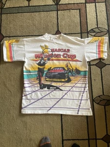 Camiseta De Colección RARA 1993 Nascar WINSTON CUP Estampada Completa Blanca Thunderbird Grande - Imagen 1 de 8