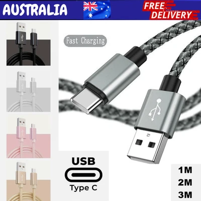 USB C Type C to USB A Charger Cable Charging Data Cord For iPhone Samsung Google - image 1 of 4