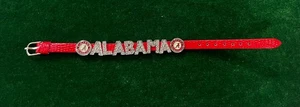 ALABAMA PURPURROT TIDE LEDER SLIDE SNAP PERLEN ARMBAND ROLLE TIDE STRASSSTEINE - Bild 1 von 1