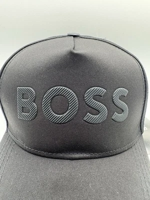 Hugo Boss Hombre Todo Negro Gorra Ajustable, Sombrero Foto 1 de 4