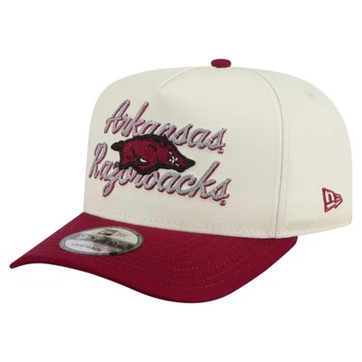 Men's New Era Cream/Cardinal Arkansas Razorbacks Vintage Chainstitch 9FIFTY - Image 1 of 4
