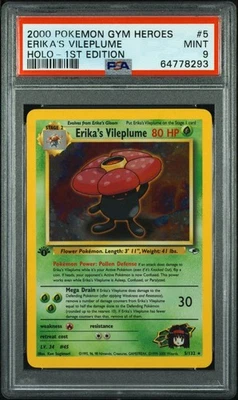 2000 Pokemon Gym Heroes Erika's Vileplume 1st Edition Holo Rare #5 PSA 9 Mint - Image 1 of 2
