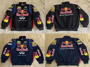 Unisex Adult Red Bull Jacket Embroidered Cotton Padded F 1 Racing Jacket - Picture 1 of 5