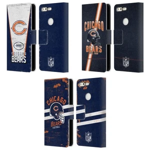 OFFICIAL NFL CHICAGO BEARS LOGO ART LEATHER BOOK WALLET CASE FOR GOOGLE PHONES - Picture 1 of 9