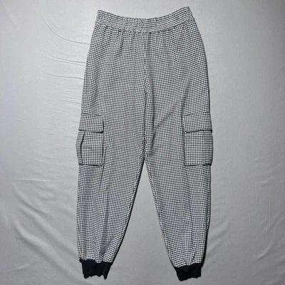 Calça Jogger Alice + Olivia Dede Estampa Houndstooth Smocked Cargo Tamanho P - Imagem 1 de 4