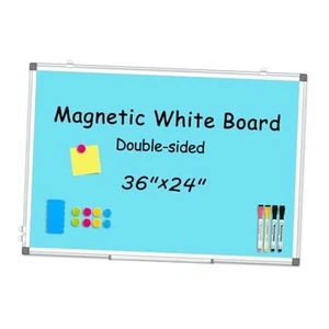 Magnetic Whiteboard 36"x24" Dry Erase White Board for Walls with Pen Tray, - Picture 1 of 7