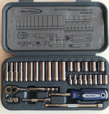 Blue Point 29pc 1/4" Socket Set BLPATSM1429 - As sold by Snap On(Bluepoint). - Image 1 of 4