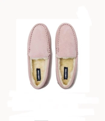¡¡NUEVO CON ETIQUETAS!! Zapatillas mocasín de gamuza forradas difusas Lands’ End para mujer talla 11 Foto 1 de 4
