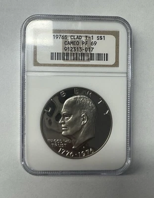 1976 S Eisenhower Dollar Clad Type 1 NGC PF 69 CAMEO - Image 1 of 4