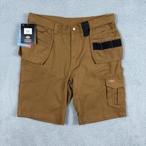 Dickies Cargo Shorts Mens 38 Brown Duck Canvas Utility Carpenter Pockets Temp IQ - Picture 1 of 16