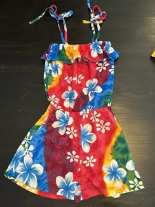Aloha fashion Girls Romper Ruffle Spaghetti Straps Pockets Size 4/5 - Picture 1 of 5