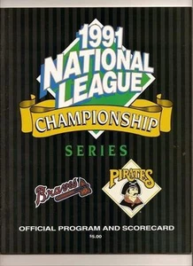 1991 NLCS Game program Atlanta Braves @ Pittsburgh Pirates NL Championship - Picture 1 of 1