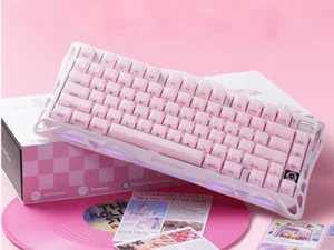 GravaStar Mercury K1 75% pink cute Wireless Gaming Keyboard gitf - Afbeelding 1 van 7