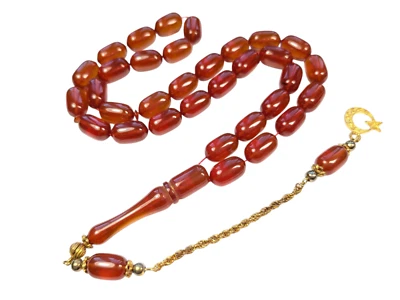 Vergoldete 925 Silber Quaste verziert Türkische Gebetsperlen, SIKMA Tesbih 977 - Bild 1 von 4