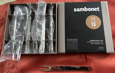 6 Cocktailgabeln  Edelstahl sambonet - Bild 1 von 4