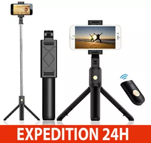 Perche à Selfie Stick Trépied Mobile Bluetooth Extensible 3 En 1 - Picture 1 of 8