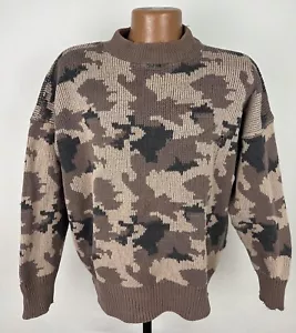Suéter Camuflaje Vintage L THRASHED Marrón Tono Tierra Militar Caza Grunge - Imagen 1 de 20