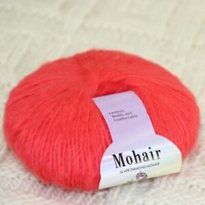 Sale 1BallsX25gr Fluffy Soft Mohair Lace Shawl Rugs Blankets Crocheted Yarn 09