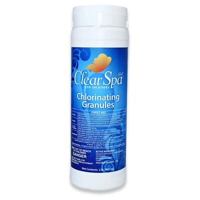 Прозрачные гранулы хлора для спа 104° — гранулы хлорирования для гидромассажных ванн — 2 фунта - Изображение 1 из 4