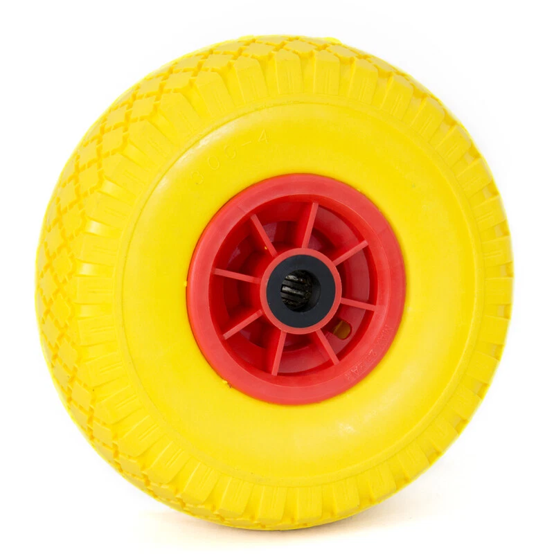 RUOTA GOMMA RUOTE PIENA PER CARRELLO PORTAPACCHI Ø 260 BRAVETTA GIALLA - Immagine 1 di 1