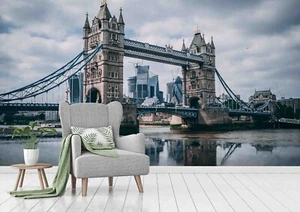 3D Tower Bridge Self-adhesive Removeable Wallpaper Wall Mural - Picture 1 of 9