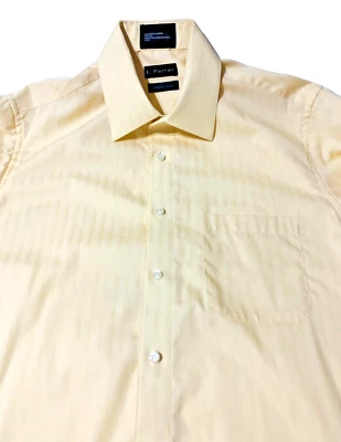 J FERRAR * Camisa de vestir larga Slv * Amarillo mantecoso * Para hombre talla 15 (32-33) * Foto 1 de 4