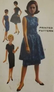 Vintage Advance Pattern P315 Fitted Dress with Detachable Over Skirt Bust 34 FF - Picture 1 of 4
