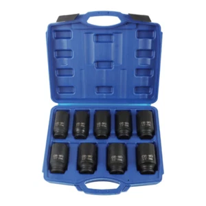 Labwork 9Pc 29-38mm Deep Impact Socket Set 1/2" Drive Metric Axle Hub Nut Socket - Picture 1 of 15
