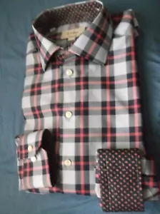 ETON Blue Red Check Man Dress Shirt Standard Sleeve Size 16 -41Cm L - Picture 1 of 9