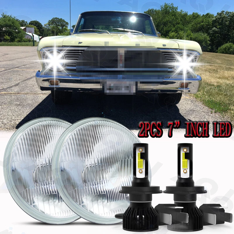 Faro LED redondo alto bajo Fit Ford Falcon sedán entrega 1961-1965 2 piezas 7 pulgadas Foto 1 de 4