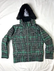 Triple nickel 555 Girl Green Plaid Puffer Jacket. Size 12. SKU BR650 - Picture 1 of 14