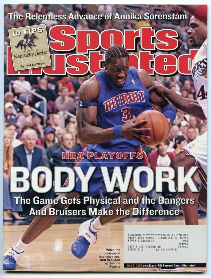 Sports Illustrated May 9, 2005 NBA Playoffs Detroit Pistons Ben Wallace - Imagem 1 de 1