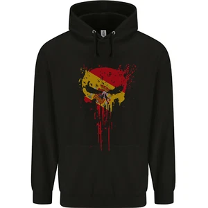 Spain Skull Gym Training Bodybuilding Childrens Kids Hoodie - Picture 1 of 3