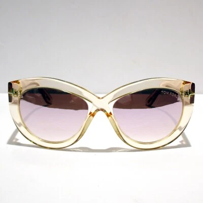 Óculos de Sol Feminino Tom Ford Diane-02 TF577 72Z Bege Translúcido Oval 140m +Caixa - Imagem 1 de 4