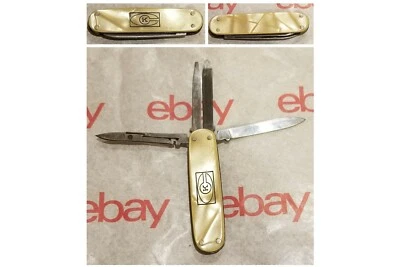 Latama Vintage Gentlemen's 4 Blade Knife w Mother of Pearl Handle & CK Emblem - Image 1 of 4