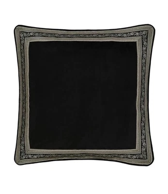 J. Queen New York Cascade Glacier Velvet Euro Sham 26" X 26" Black Blue Gold - Image 1 of 4