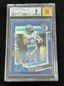 2023 Panini Donruss Optic - Rated Rookies Autographs Blue #238 Puka Nacua BGS 9 - Picture 1 of 4