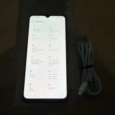 Oppo Reno3 A CPH2013 128GB 6GB RAM Black Android 11, Used - Image 1 of 4