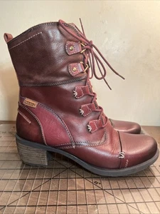 Pikolinos Le Mans 838 Boot Red Leather Size 37 (7) Granny Core  Witchy Hippie - Picture 1 of 20