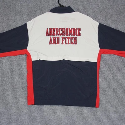 VTG Abercrombie Fitch Mens Navy Red White Color Block Pullover Jacket Size M - Image 1 of 4