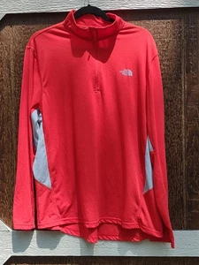 Herren XL The North Face Vapor Wick 1/4 Zip rot und grau Pullover Shirt - Bild 1 von 5