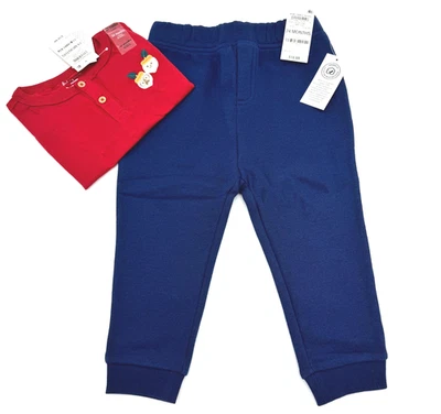 First Impressions Baby Boy 2-Piece Set 24M Embroidered Red Top & Navy Pants NWT - Image 1 of 4