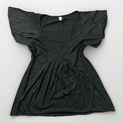 Xhilaration Black Stretch Babydoll Top Women’s Size XL Short Sleeve Scoop Neck - Image 1 of 4