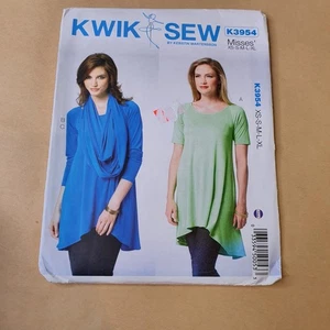 Kwik Sew Misses' Tunic,Scarf Pattern K3954 Size XS-XL UNCUT - Picture 1 of 2