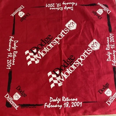 Dodge Motorsports Bandana Dodge Returns February 18, 2001  NASCAR Earnhardt Dies - Image 1 of 4