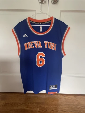 Adidas New York Knicks Blue ‘Nueva York’ Jersey #6 Porzingis: Adult Size Small Cover