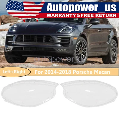 Cubierta de lente de pantalla de lámpara para faros izquierdo y derecho Porsche Macan 2015-2018 Foto 1 de 4