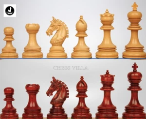 Chetak Luxury Chess Pieces Only Set - Triple Weighted Budrose Wood- 4.2" King - Picture 1 of 8